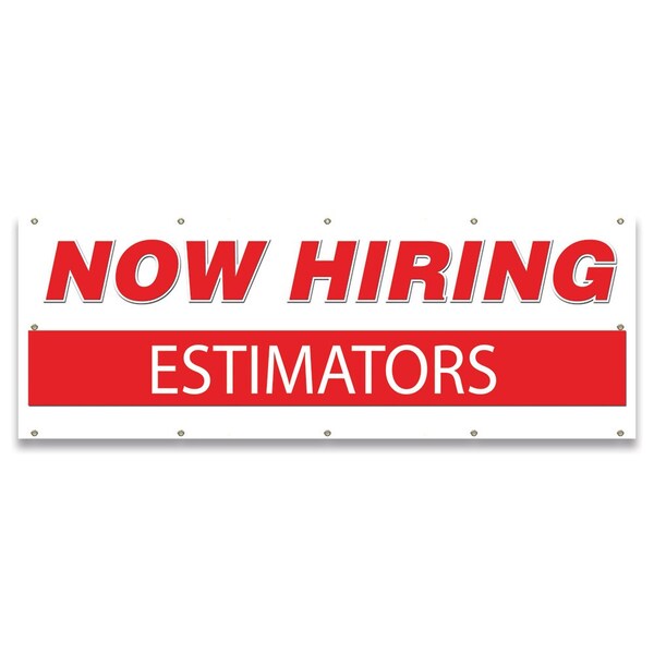 Now Hiring Estimators Banner Apply Inside Accepting Application Single Sided